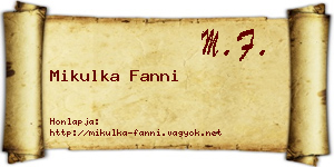 Mikulka Fanni névjegykártya