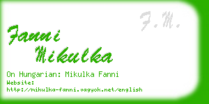 fanni mikulka business card